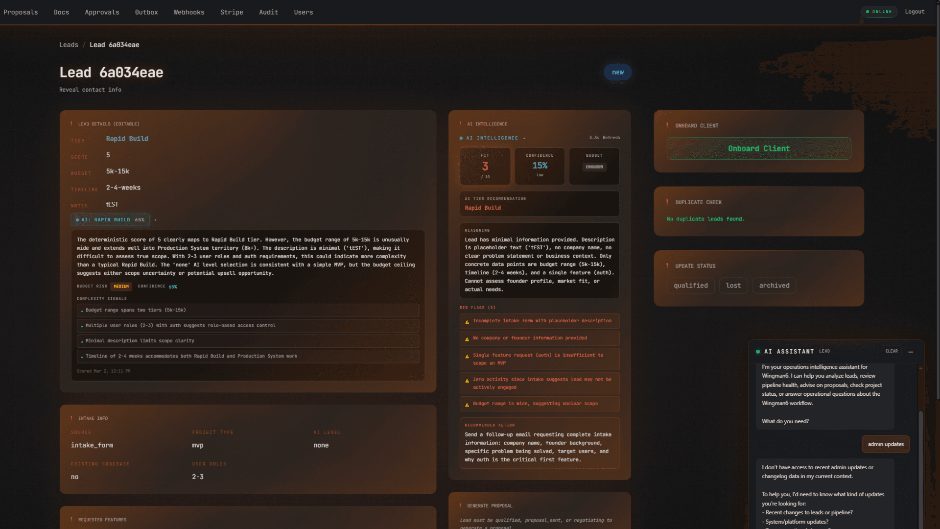 Wingman6 Client Portal